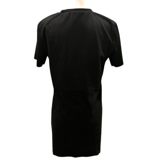 Zara Black Faux Suede Gold Button Shift Sheath Mini Dress - S - Picture 9 of 16